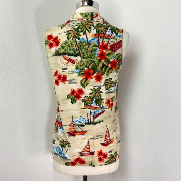 Great Northwest Aloha Womens Blouse Top Small Rayon Tropical Travel Resort Boho - Picture 7 of 11